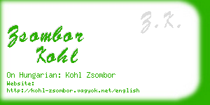 zsombor kohl business card